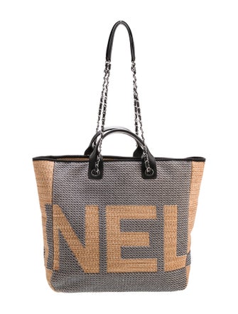 Chanel Raffia Maxi Deauville Shopping Tote