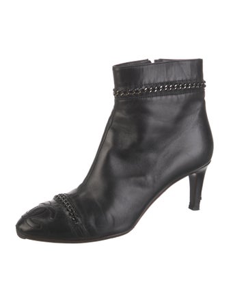 Chanel Interlocking CC Logo Leather Boots