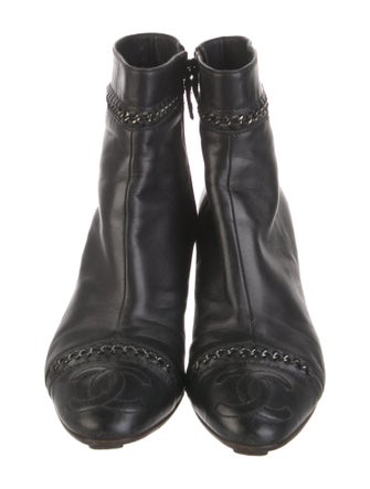 Chanel Interlocking CC Logo Leather Boots