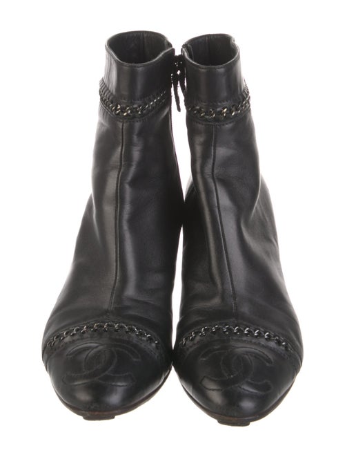 Chanel Interlocking CC Logo Leather Boots