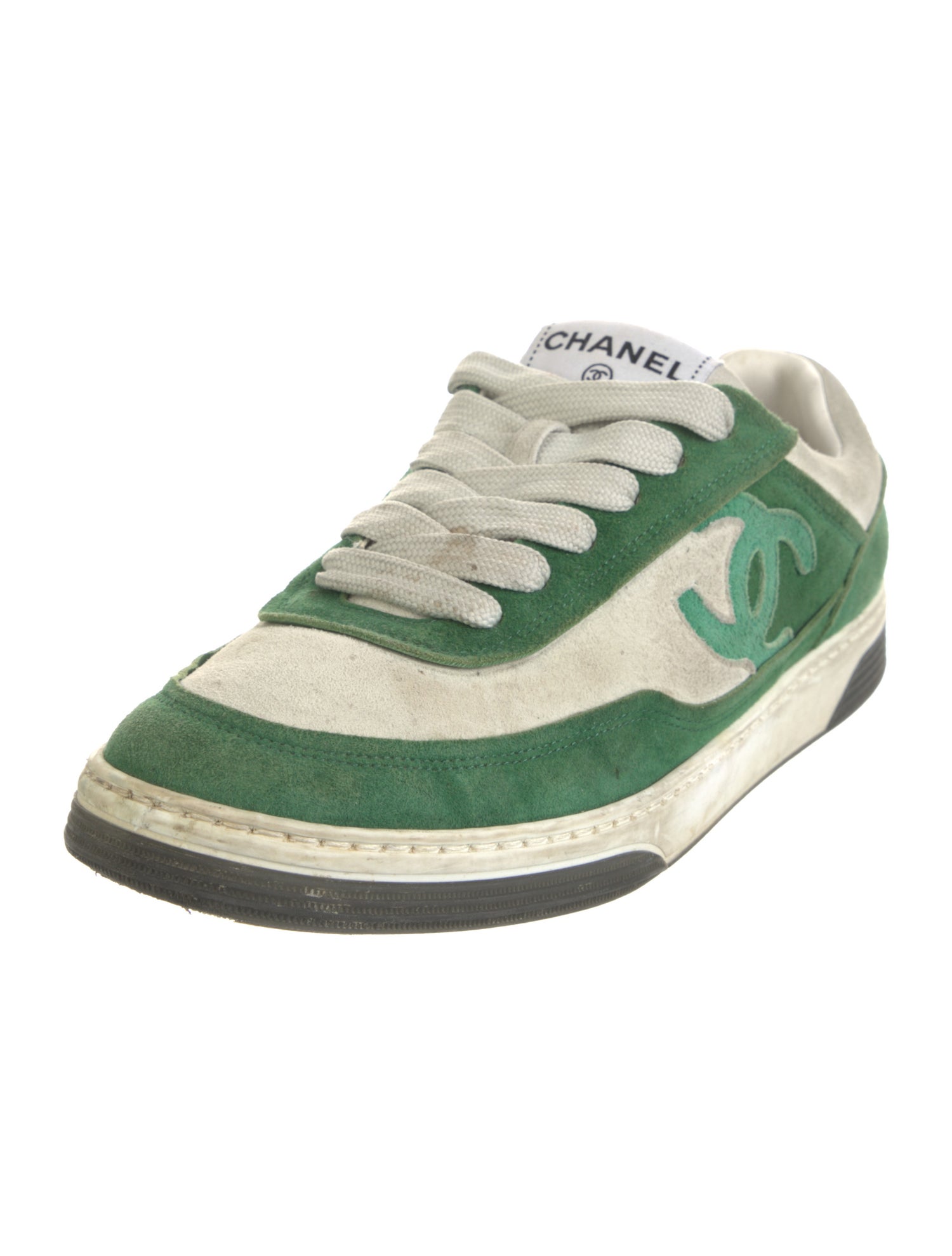 Chanel Interlocking CC Logo Suede Sneakers