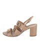 Chanel Interlocking CC Logo Leather Slingback Sandals