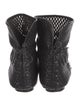 Chanel Leather Whipstitch Trim Lace-Up Boots