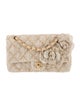 Chanel Medium Straw & Jute Camellia Flap Bag