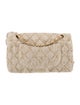 Chanel Medium Straw & Jute Camellia Flap Bag
