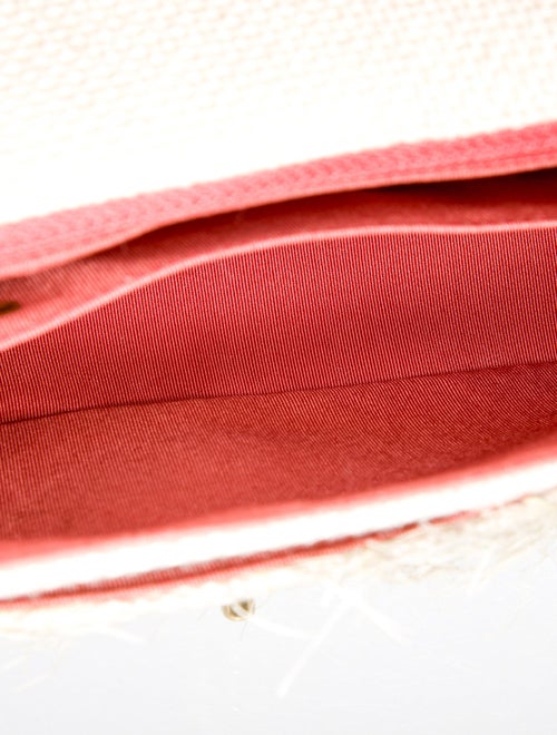 Chanel Medium Straw & Jute Camellia Flap Bag