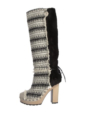Chanel 2010 Interlocking CC Logo Boots