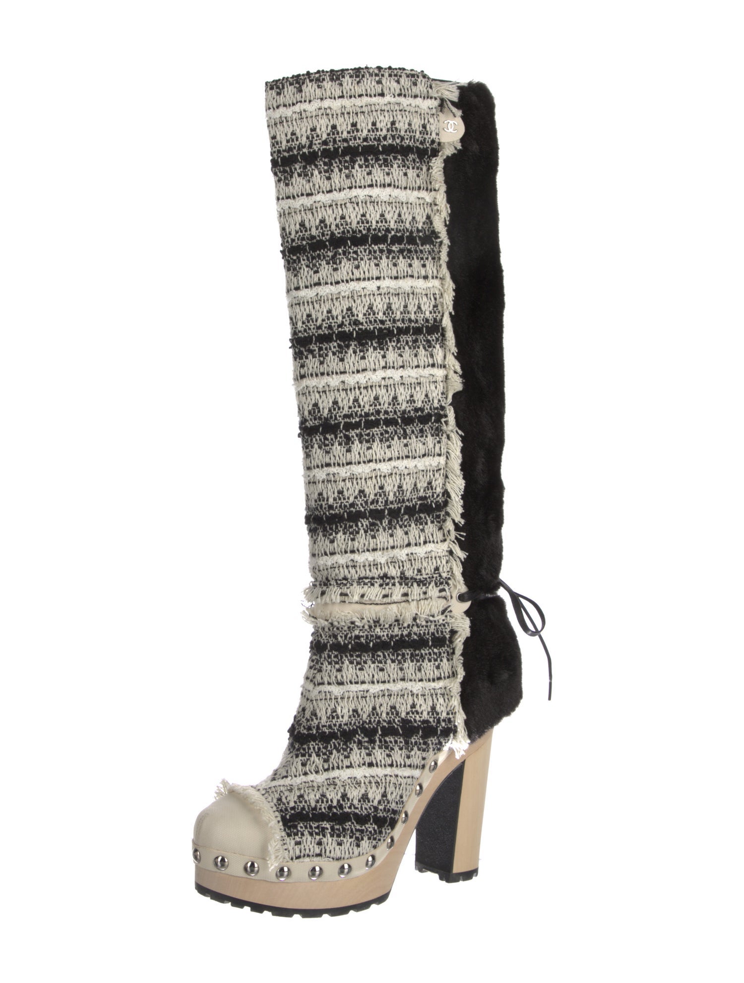 Chanel 2010 Interlocking CC Logo Boots