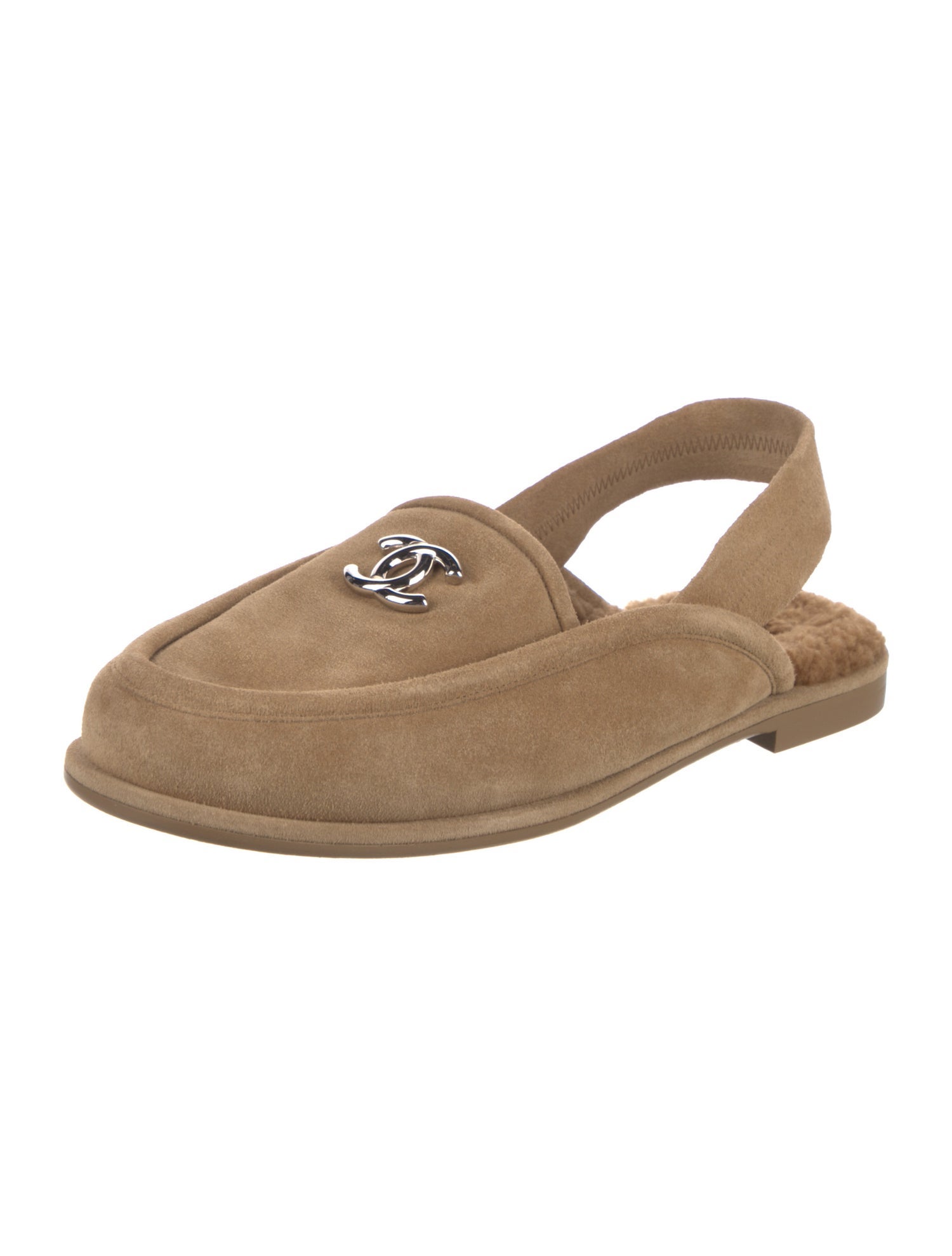 Chanel 2025 Interlocking CC Logo Slingback Flats