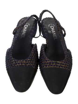 Chanel 2019 Interlocking CC Logo Slingback Flats