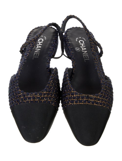 Chanel 2019 Interlocking CC Logo Slingback Flats