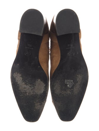 Chanel Interlocking CC Logo Suede Moto Boots