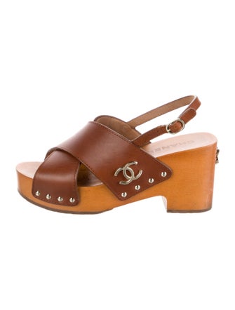 Chanel 2024 Interlocking CC Logo Slingback Sandals
