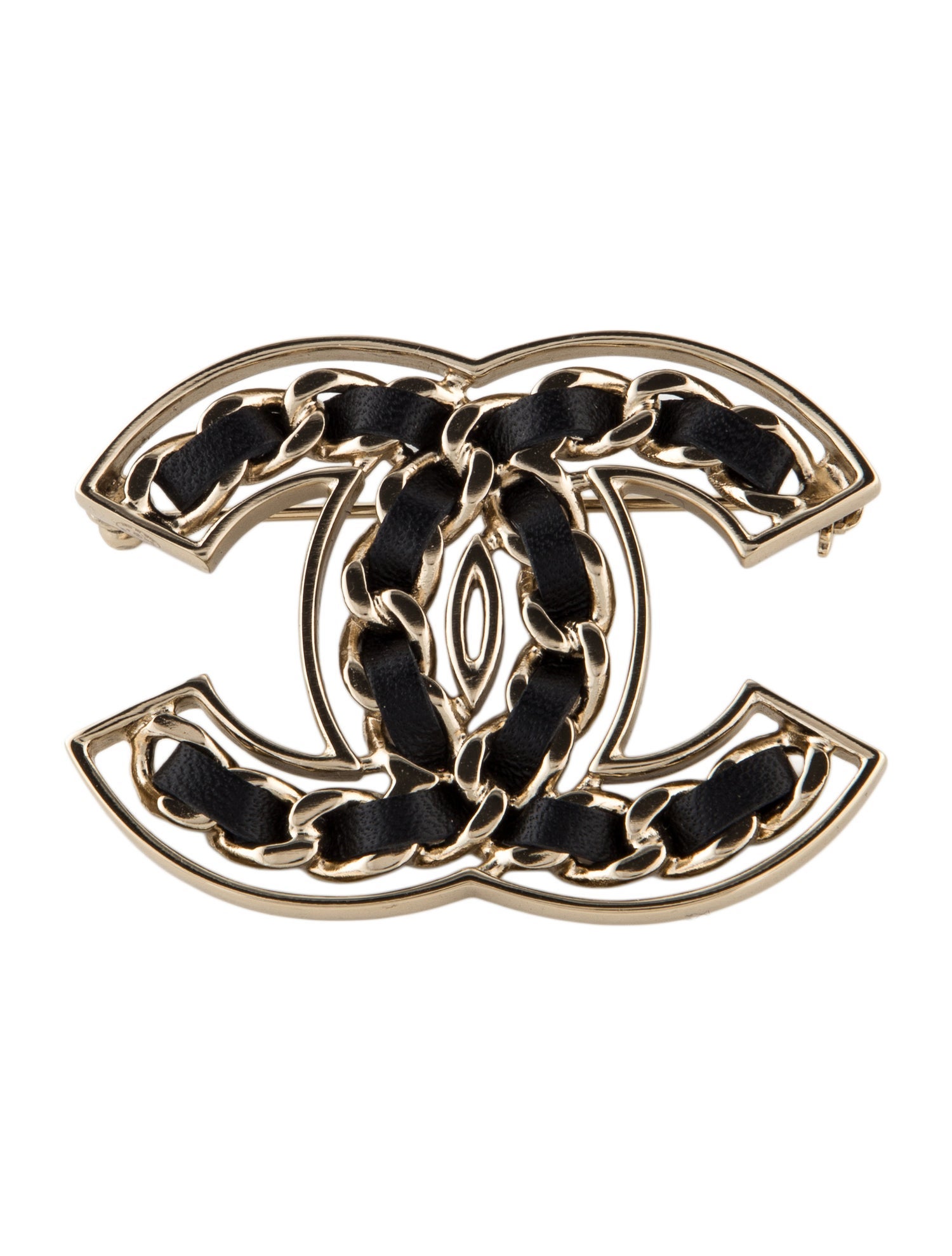 Chanel Leather CC Brooch