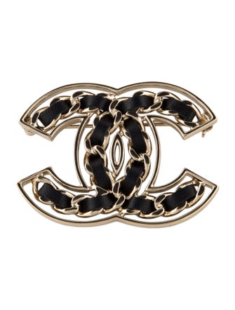 Chanel Leather CC Brooch