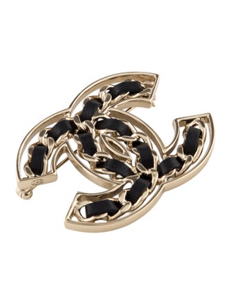 Chanel Leather CC Brooch