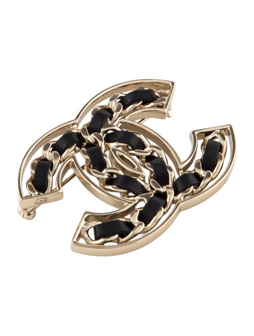 Chanel Leather CC Brooch