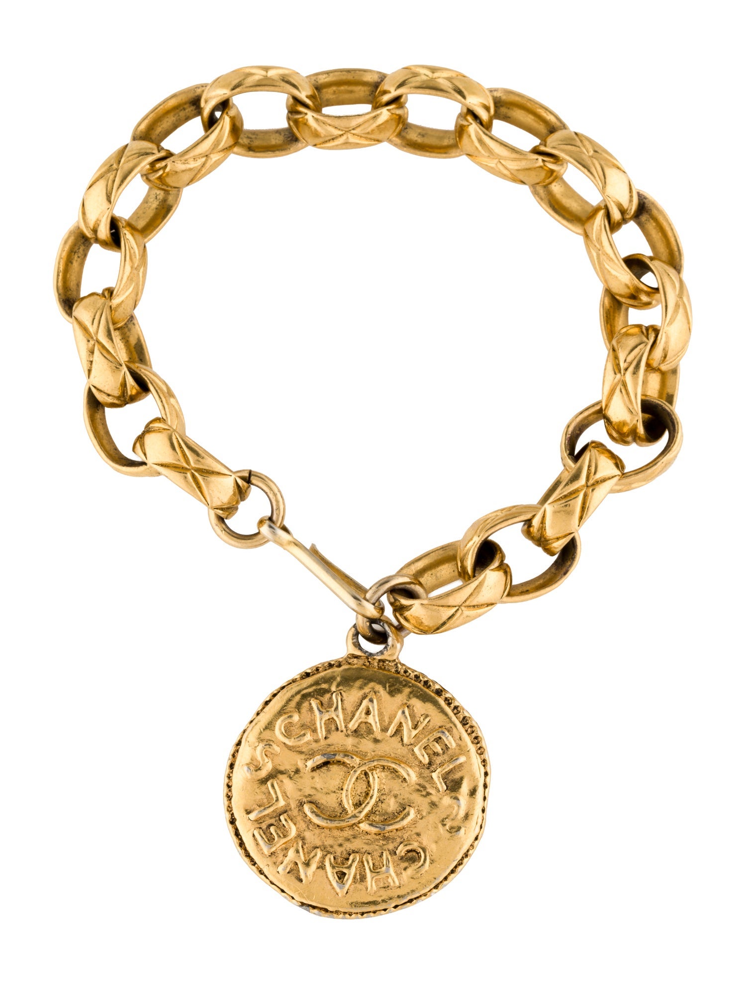 Chanel Quilted Medallion Charm Bracelet