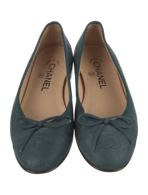 Chanel Interlocking CC Logo Suede Ballet Flats
