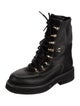 Chanel Interlocking CC Logo Leather Combat Boots