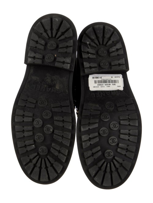 Chanel Interlocking CC Logo Leather Combat Boots