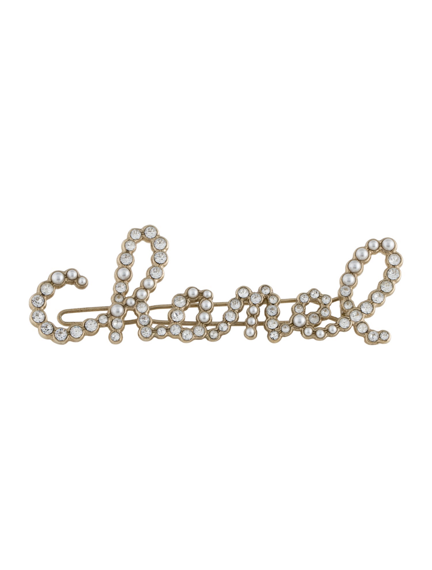 Chanel Crystal Logo Hair Clip