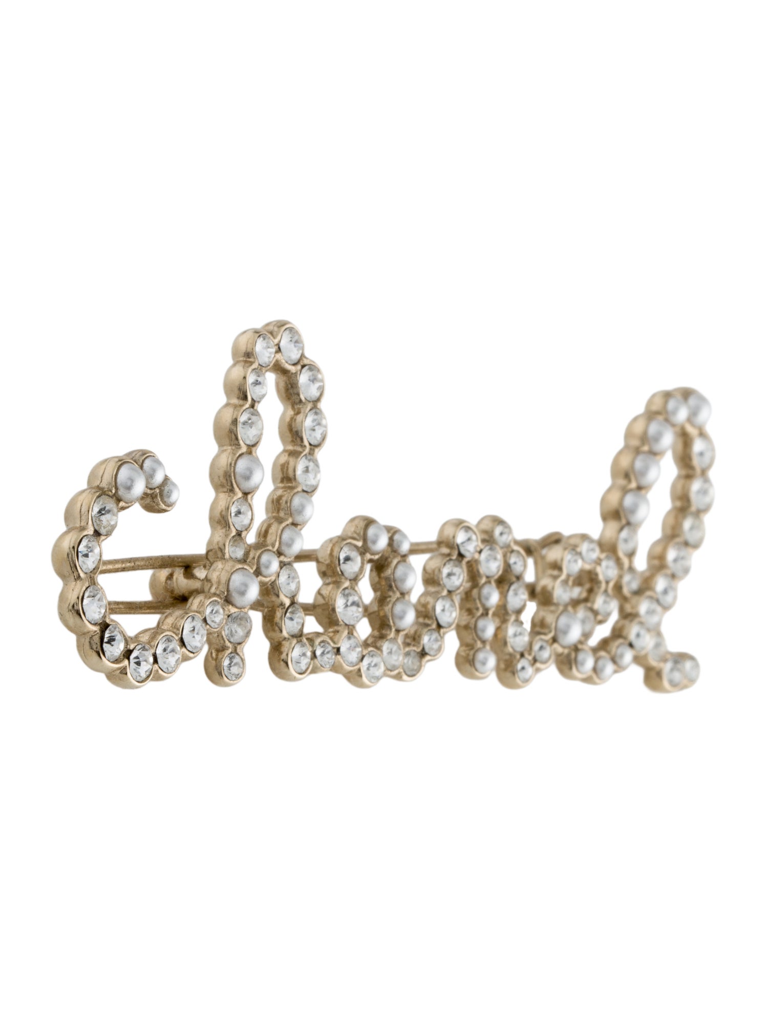 Chanel Crystal Logo Hair Clip