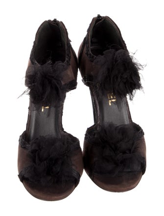 Chanel Interlocking CC Logo Suede Sandals