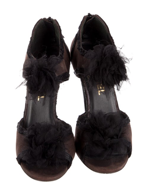 Chanel Interlocking CC Logo Suede Sandals