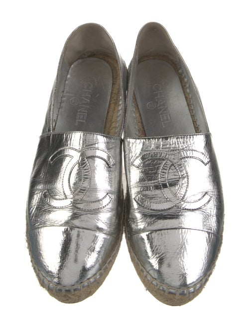 Chanel Interlocking CC Logo Leather Espadrilles