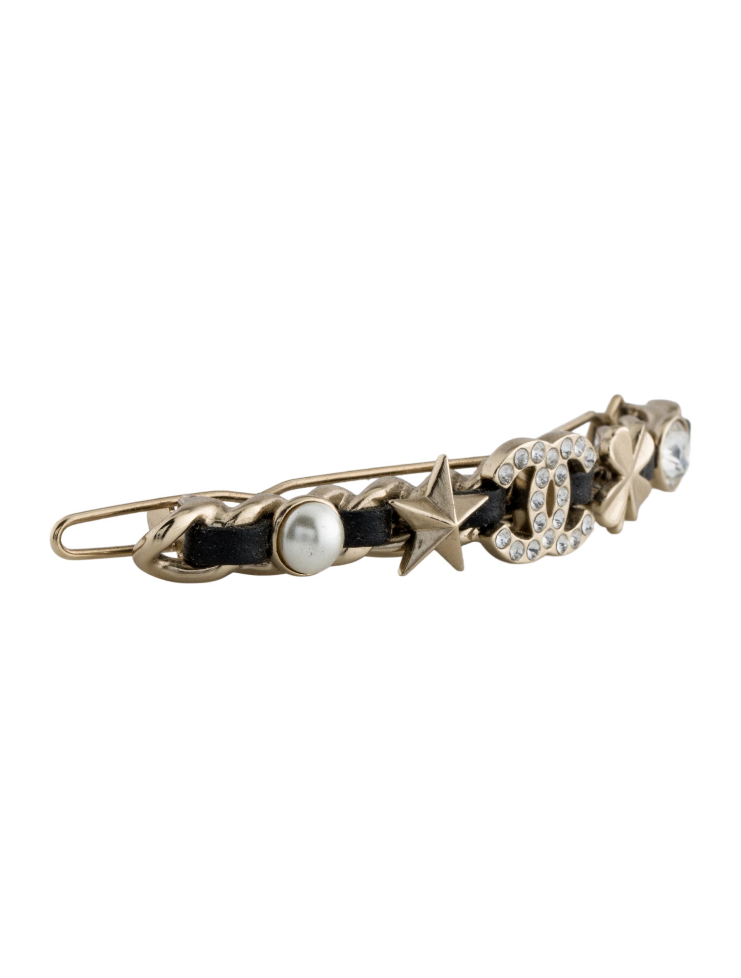 Chanel Chain-Link Studded Hair Clip