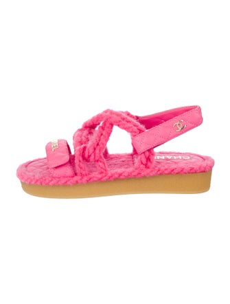 Chanel Interlocking CC Logo Leather Sandals