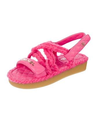 Chanel Interlocking CC Logo Leather Sandals