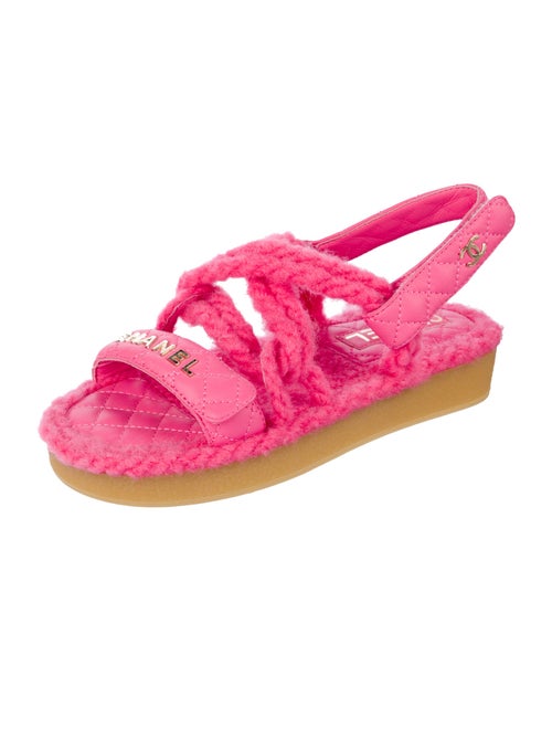 Chanel Interlocking CC Logo Leather Sandals