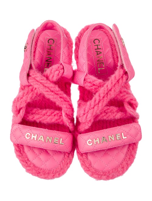 Chanel Interlocking CC Logo Leather Sandals