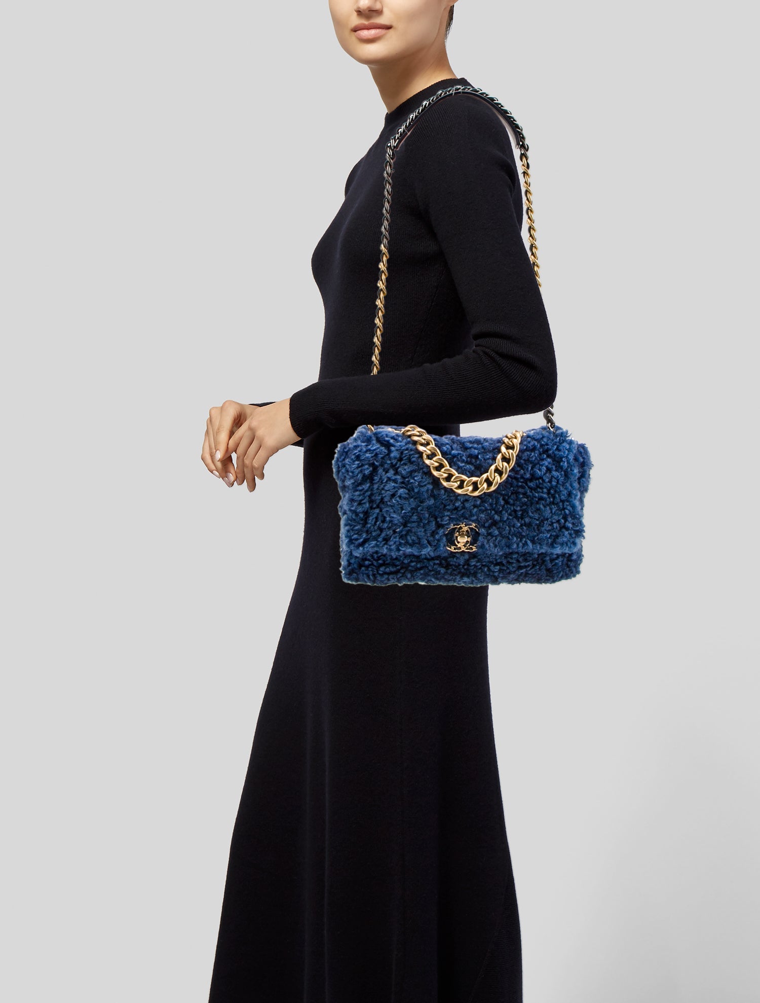 Chanel Large Shearling 19 Flap Bag