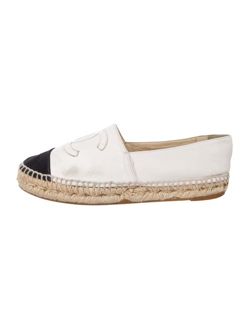 Chanel Interlocking CC Logo Leather Espadrilles