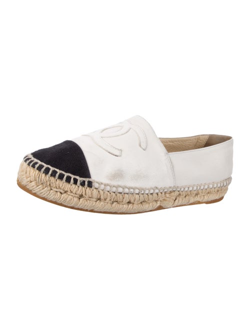 Chanel Interlocking CC Logo Leather Espadrilles