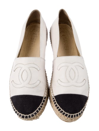 Chanel Interlocking CC Logo Leather Espadrilles