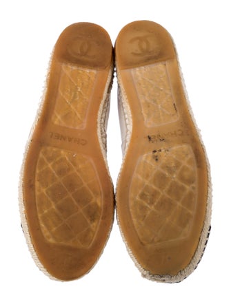 Chanel Interlocking CC Logo Leather Espadrilles