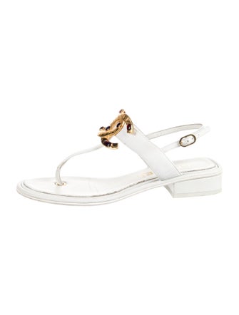 Chanel 2022 Interlocking CC Logo Slingback Sandals