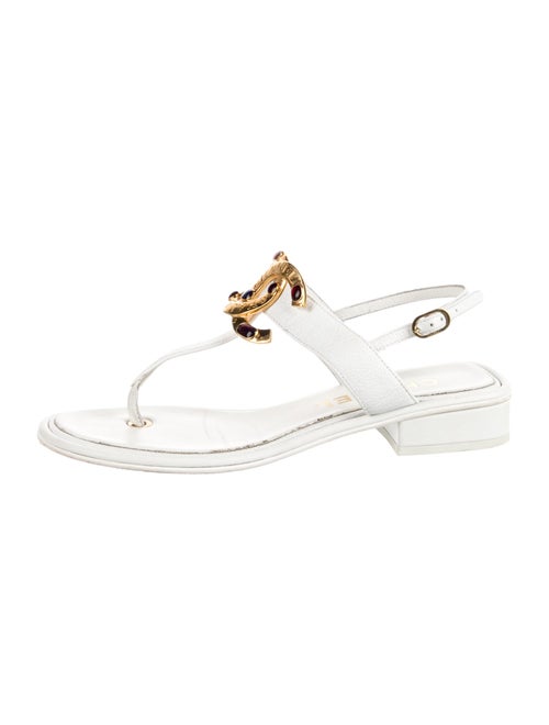 Chanel 2022 Interlocking CC Logo Slingback Sandals