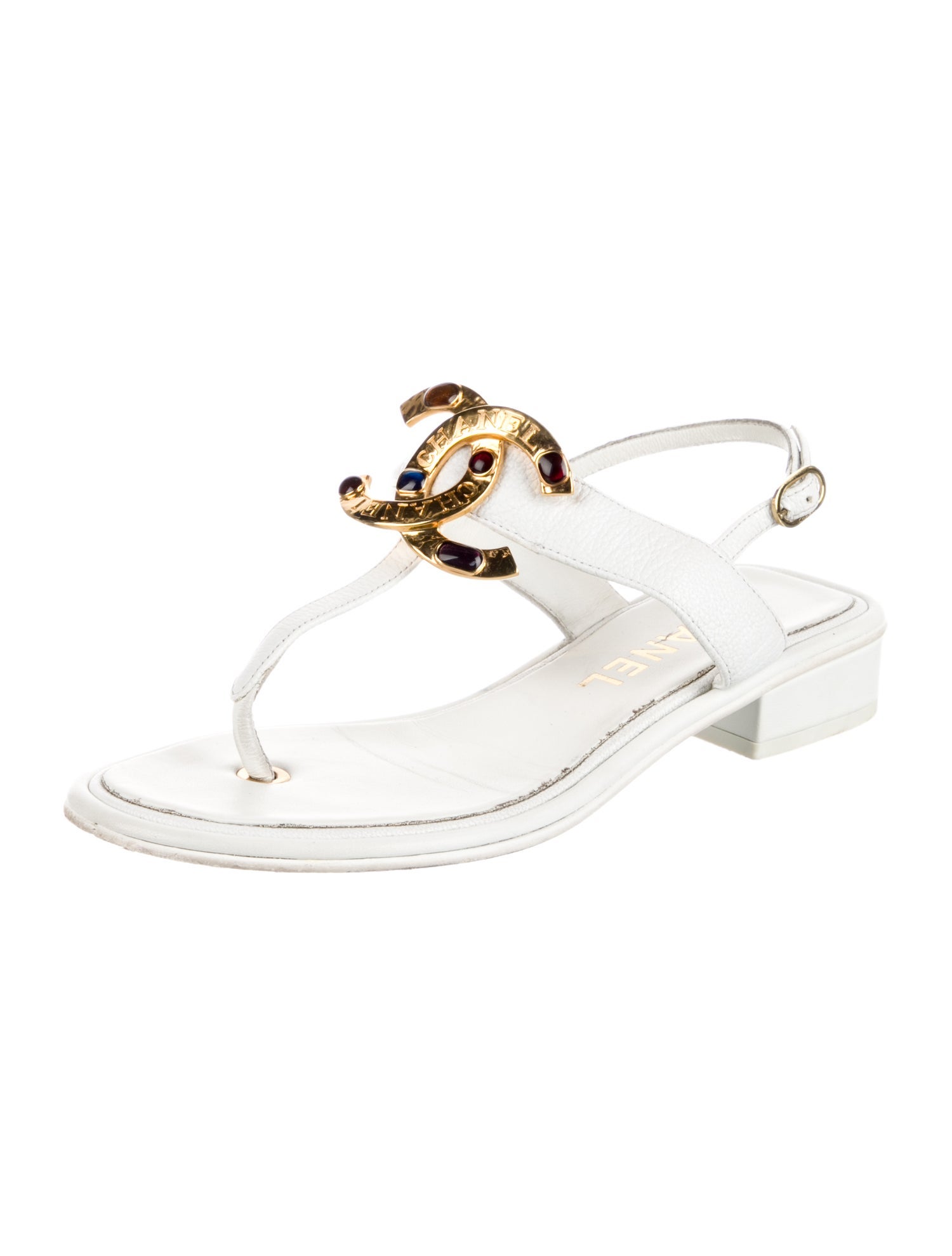 Chanel 2022 Interlocking CC Logo Slingback Sandals