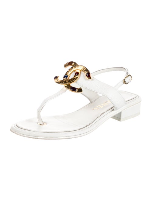 Chanel 2022 Interlocking CC Logo Slingback Sandals