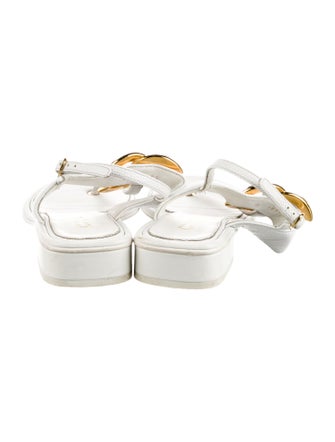 Chanel 2022 Interlocking CC Logo Slingback Sandals