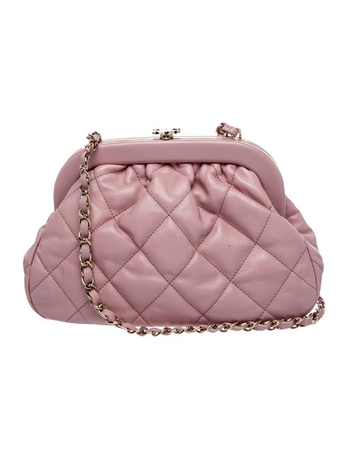 Chanel Quilted CC Kisslock Clutch w/ Chain