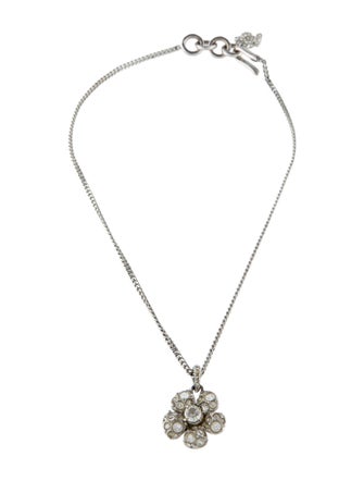 Chanel Strass Camellia Pendant Necklace