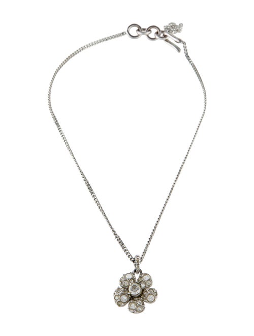 Chanel Strass Camellia Pendant Necklace
