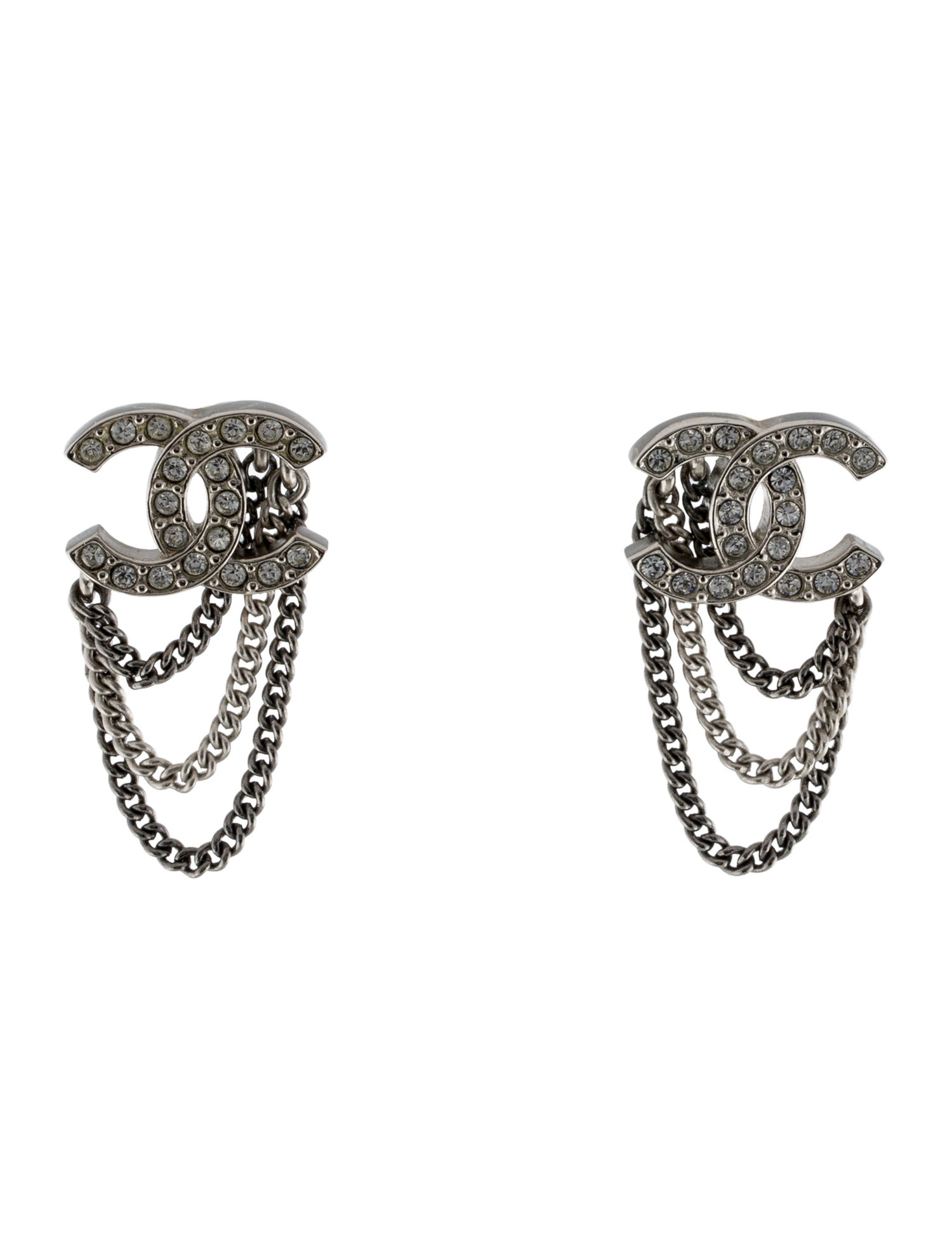 Chanel Strass CC Chain Earrings
