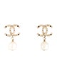 Chanel Faux Pearl, Strass & Resin CC Drop Earrings
